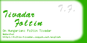 tivadar foltin business card